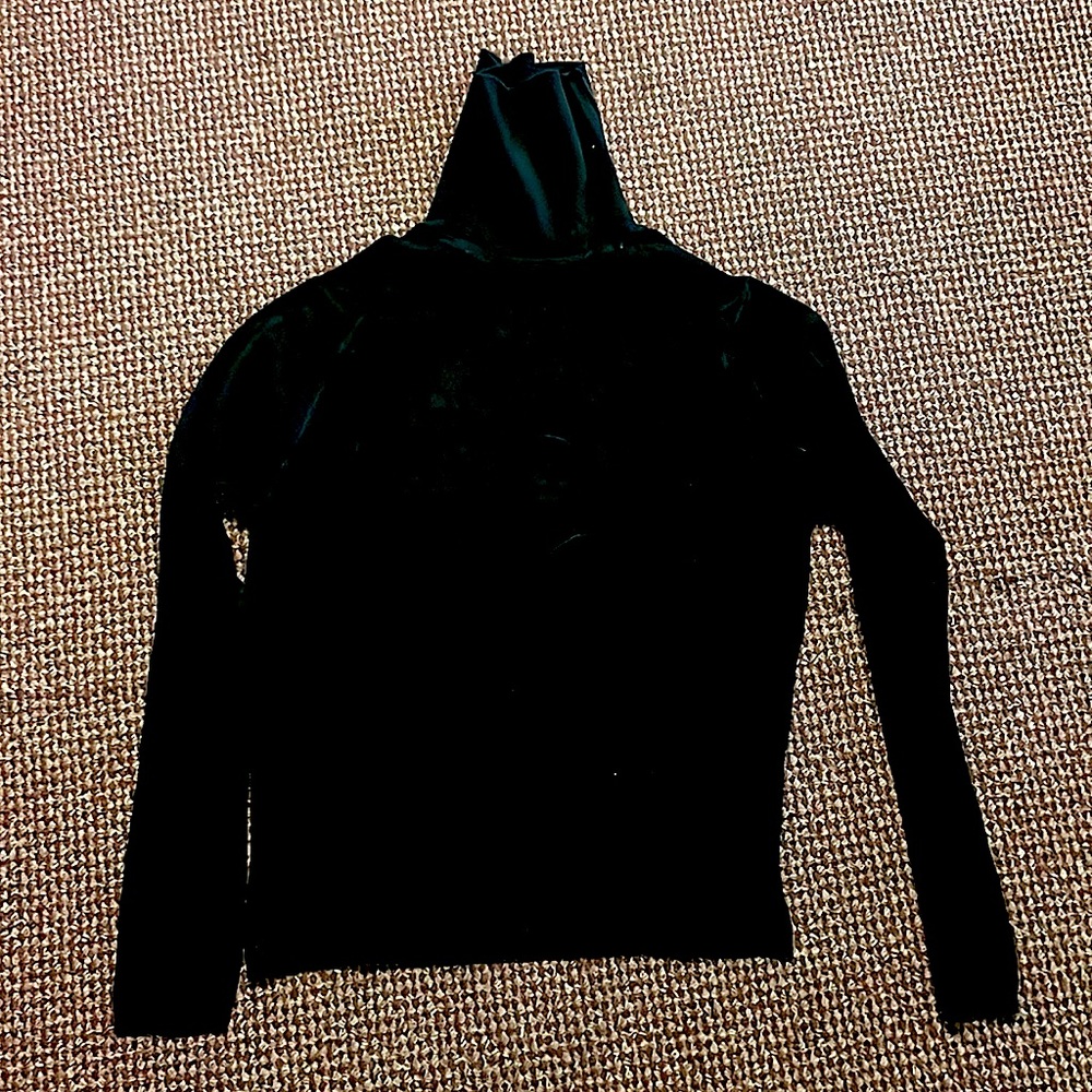 Silk and cashmere black turtleneck